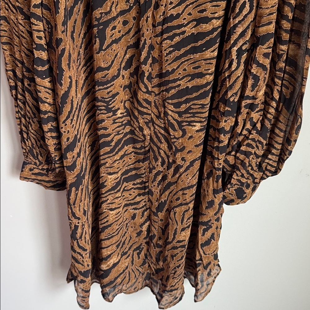 GANNI PRINTED GEORGETTE DRESS TIGER - Picture 11 of 15
